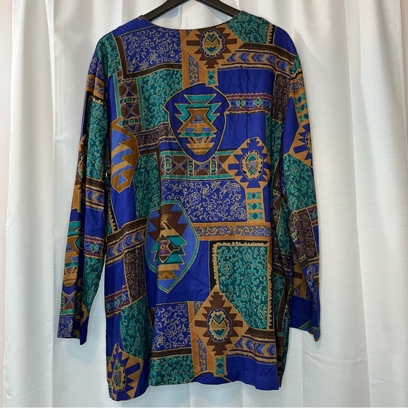 August Max Aztec Lightweight Button Down Shirt - Size 1X - Picture 6 of 9